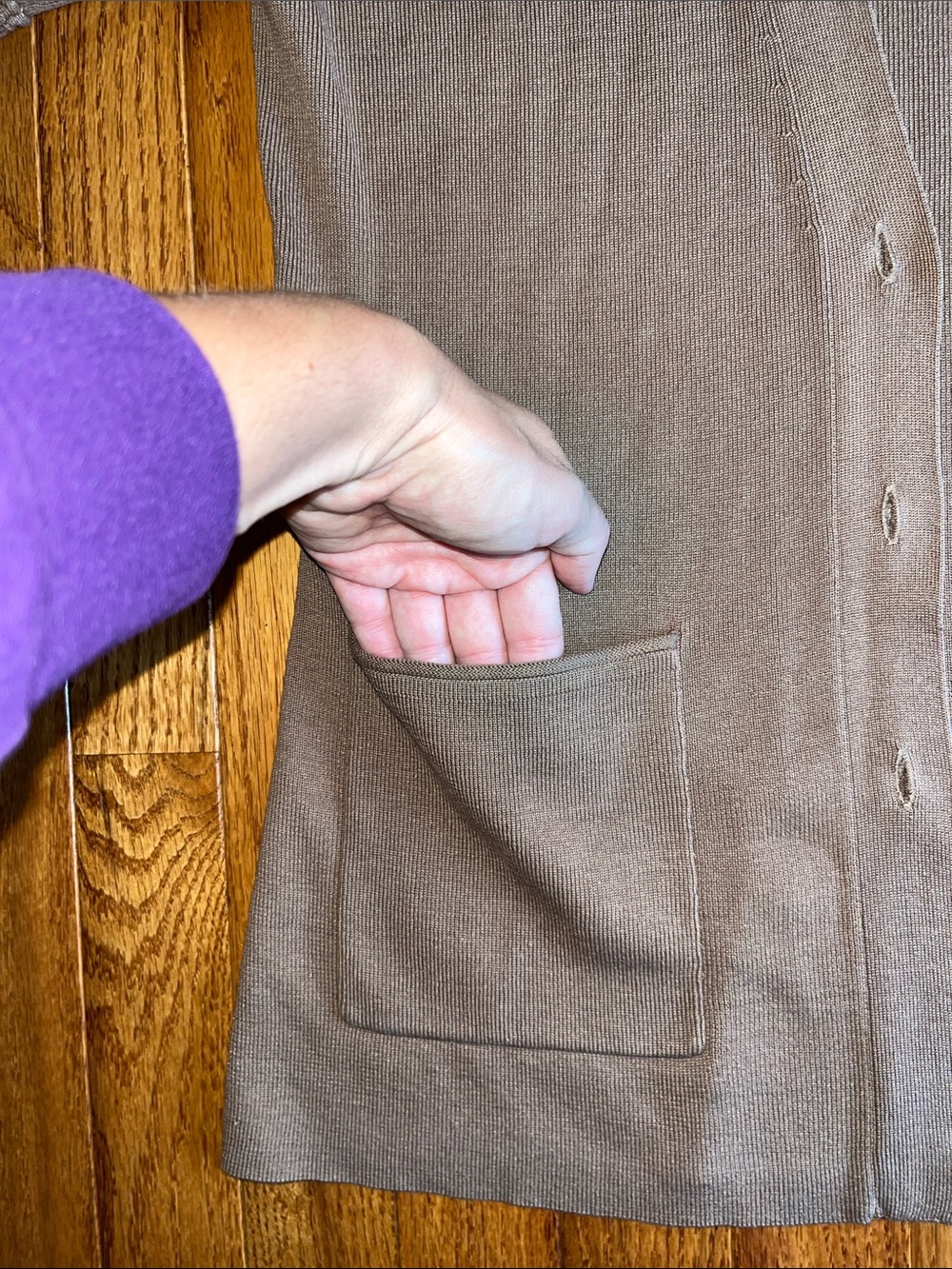 Coldwater Creek Taupe Short-Sleeve Cardigan - Picture 7 of 10